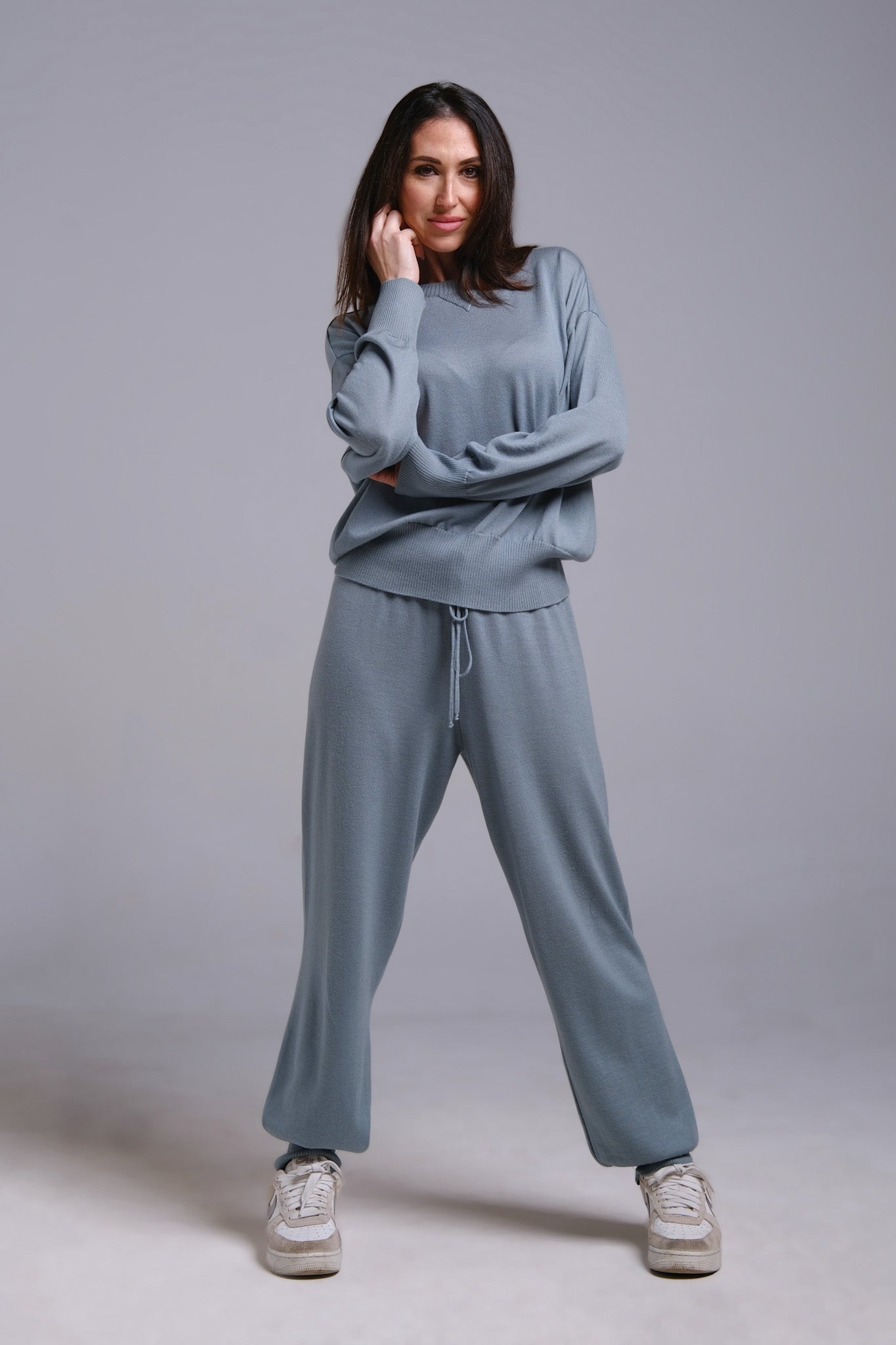 Tuta in maglia fine 100% lana merino