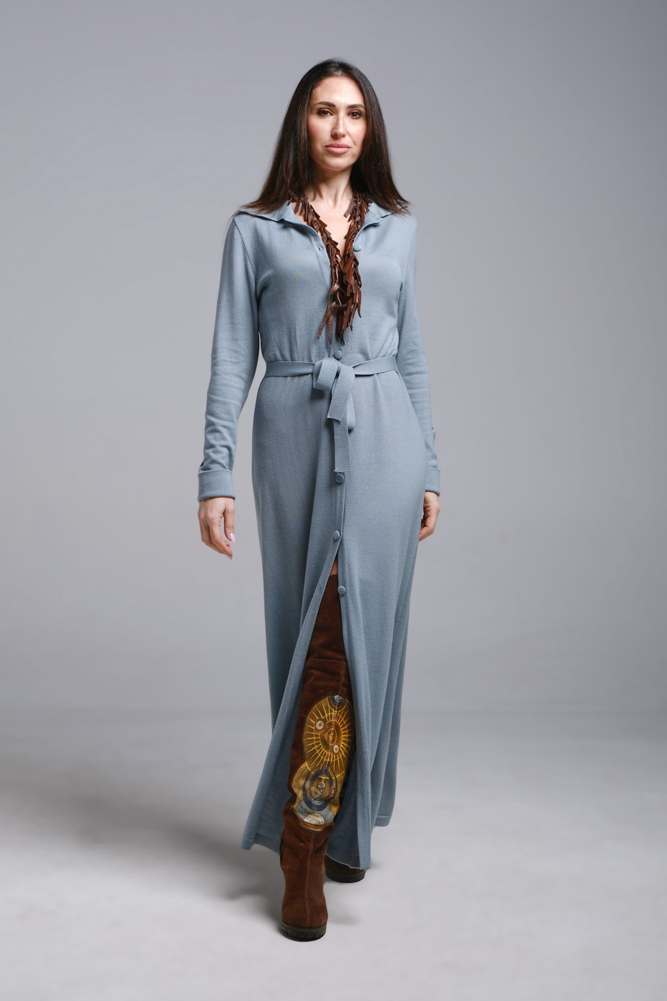 Vestito in maglia fine 100% lana merino